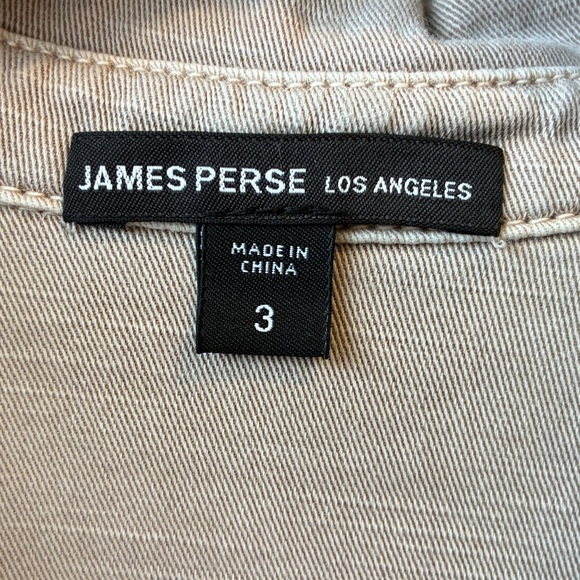 James Perse Stretch Herringbone Tan Khaki Jumpsuit, Large - Picture 4 of 8